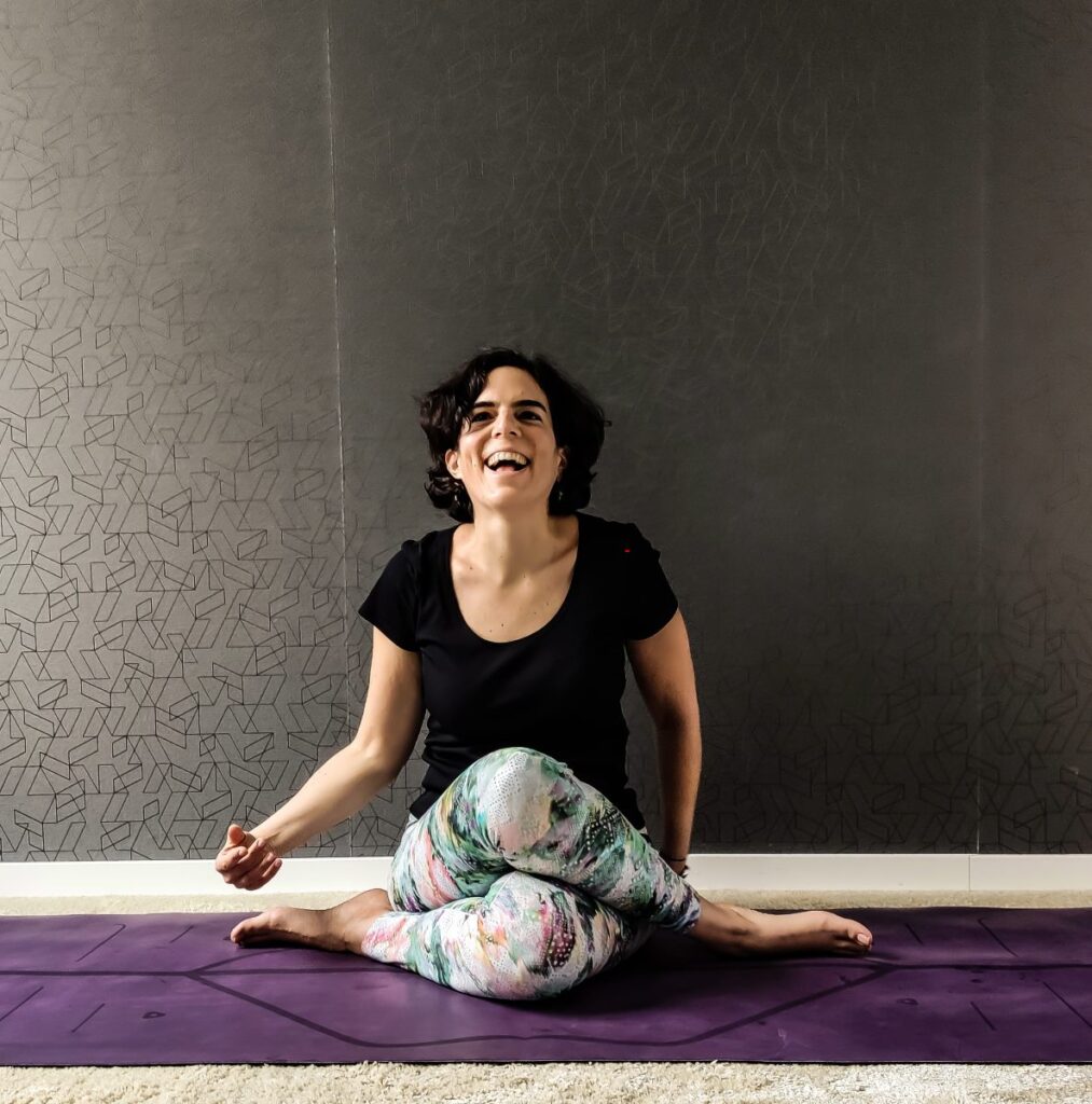 Elif on yoga mat.