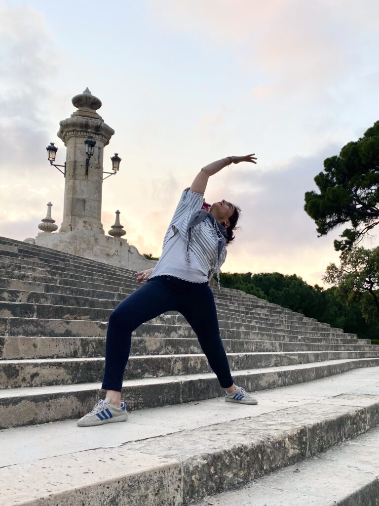 Elif doing yoga poses1