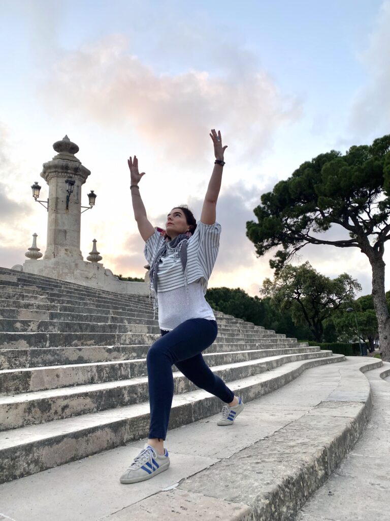 Elif doing yoga poses 2